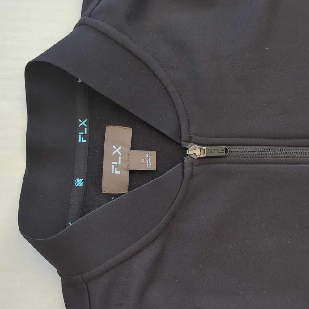 FLX  Stand Up Collar Full-Zip Performance Jacket XL Black Soft Inside Zip Pocket - Picture 14 of 16